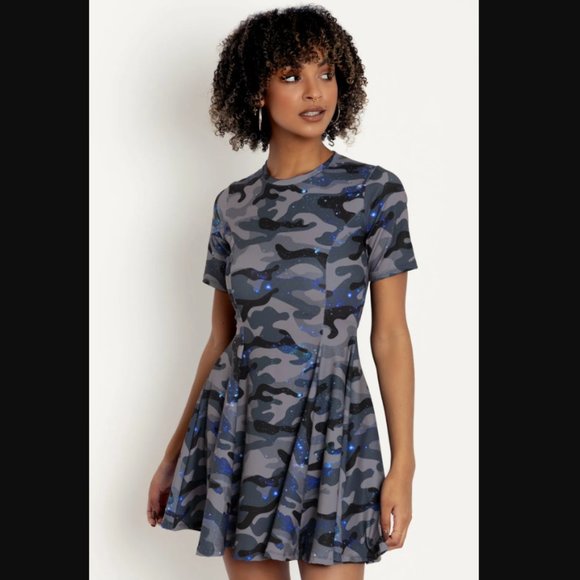 Blackmilk Dresses & Skirts - Blackmilk Galaxy Camo Evil Tee Dress NWT